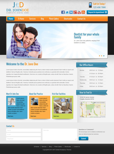Entry 182661 in Dentist WordPress theme by SKT Themes