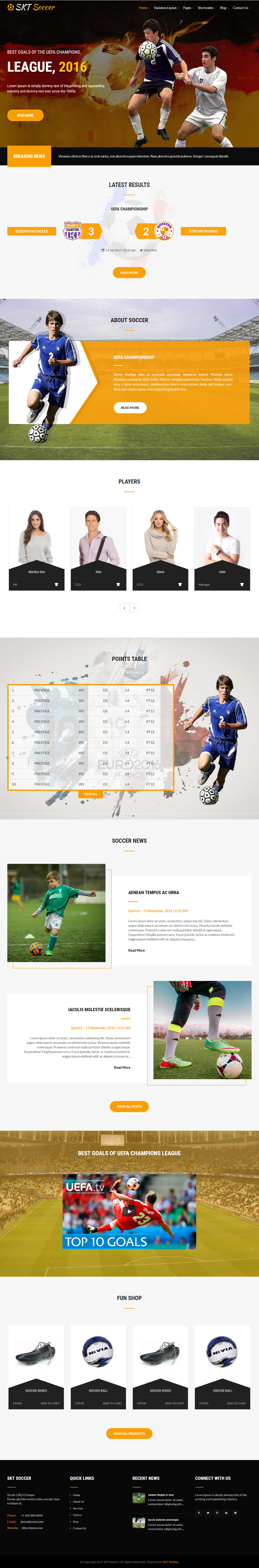 Entry 182324 in Soccer Sports WordPress theme by SKT Themes