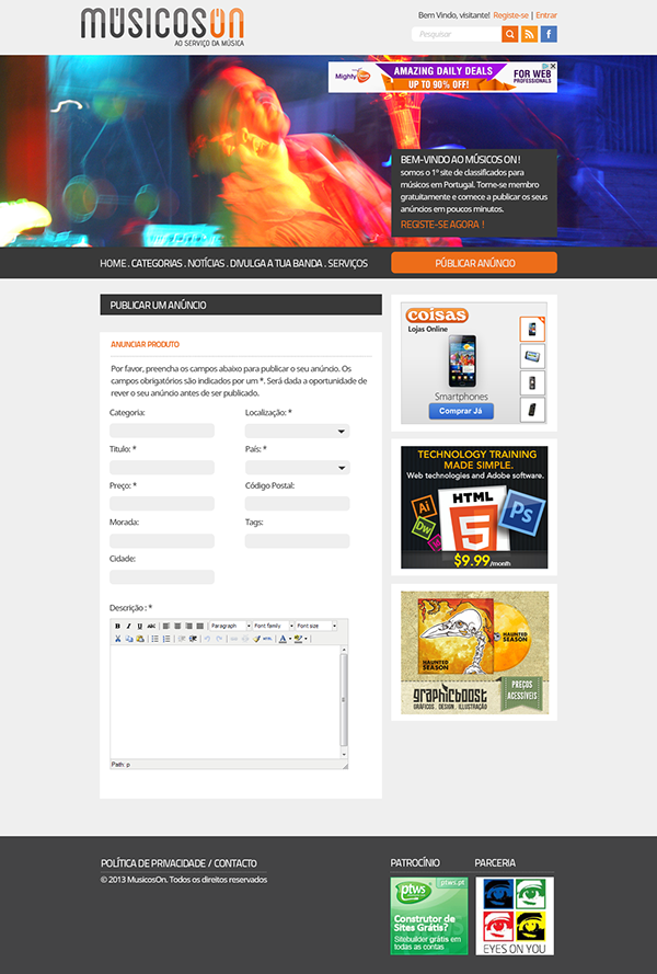 Entry 99449 in Músicos On - Online Music Services by Graphic Boost