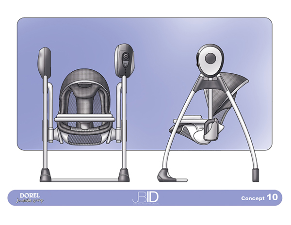 Entry 187085 in Dorel Juvenile Group Baby Swing Renderings by Joel Bell Industrial Design
