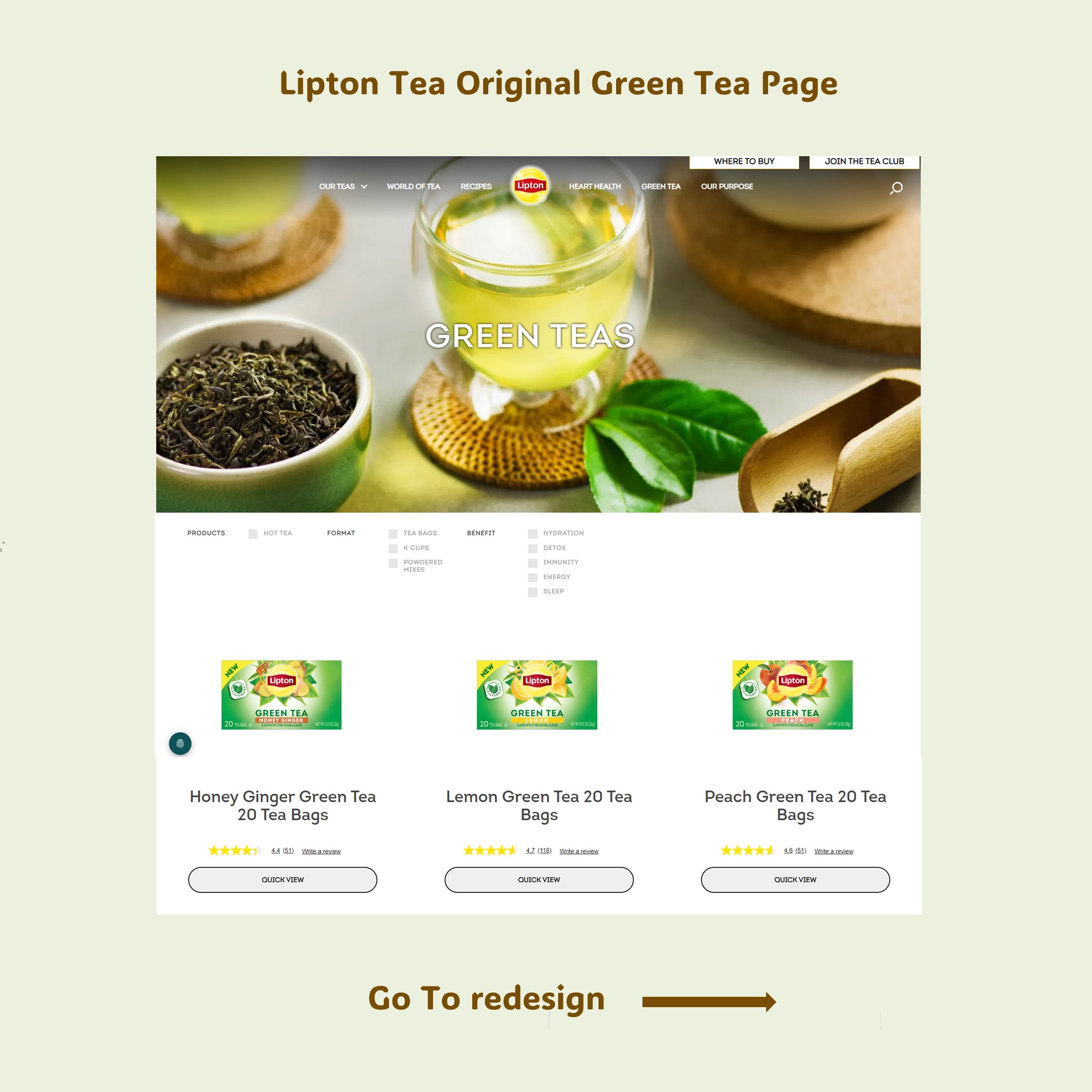 Entry 313786 in עיצוב עמוד מחדש - Lipton Tea by אפרת ניר עיצוב ופתרונות דיגיטל