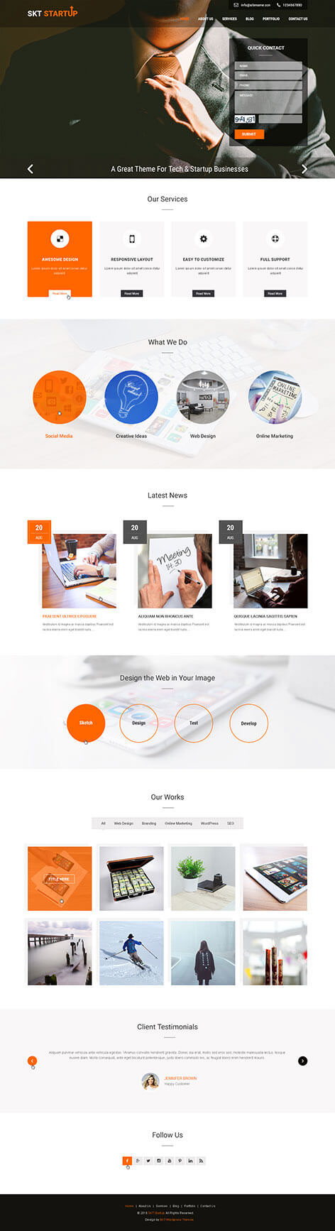 Entry 182508 in StartUp WordPress theme by SKT Themes