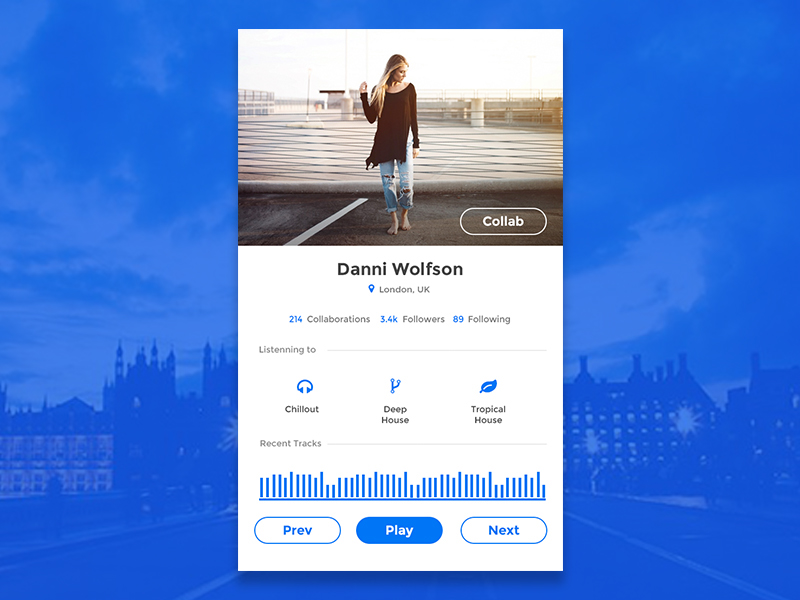 Entry 148657 in 005 - profile screen for musicians social network by bambalick.desgin