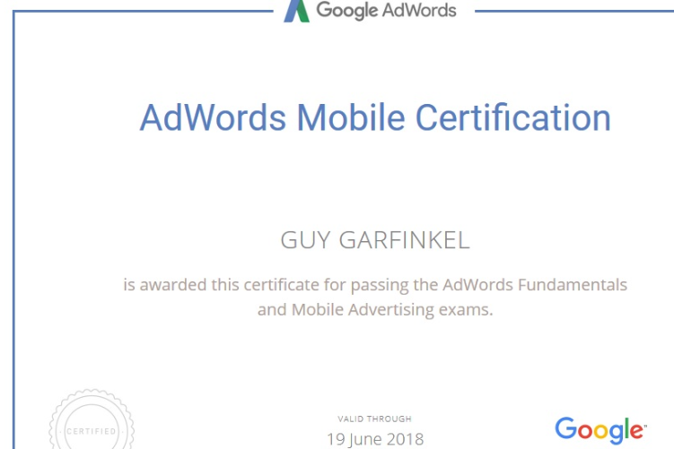 Open Zoomed Related Entry Guy Garfinkel - Adwords Mobile Certification.jpg