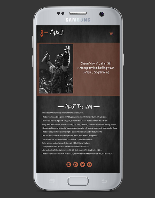 Entry 218563 in Slipknot new website design - Mobile mode by Sarit Graphic Design
