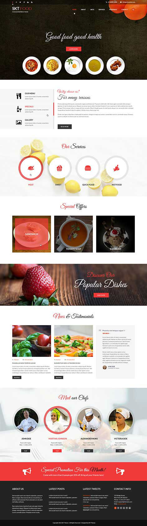 Entry 182544 in Food and Recipes WordPress theme by SKT Themes