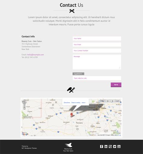 Entry 182665 in Hair Salon Wordpress Theme by SKT Themes