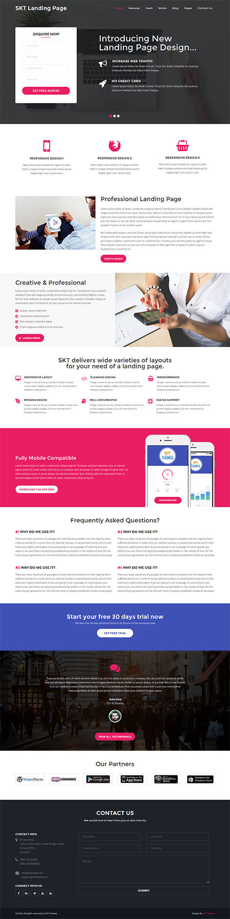 Entry 182514 in Landing page WordPress theme by SKT Themes