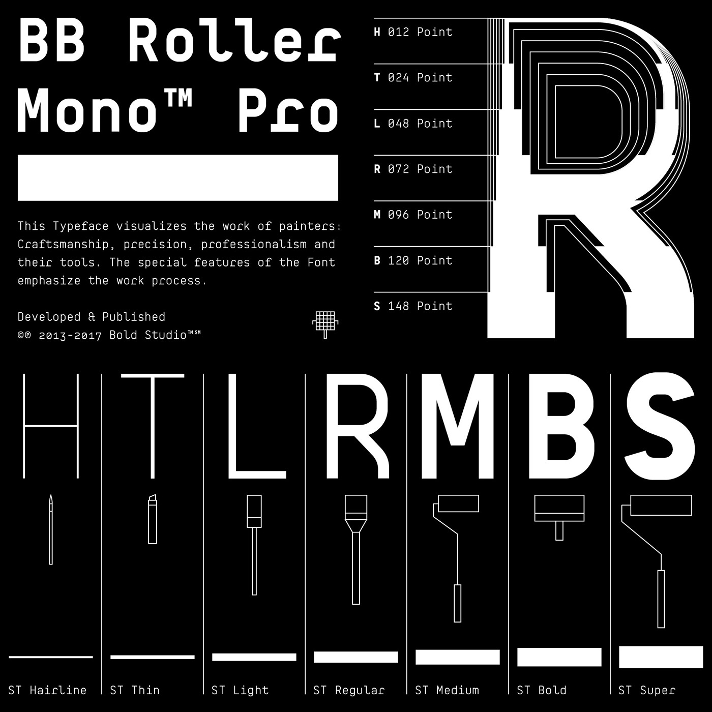 Entry 141753 in BB Roller Mono™ Pro – Typeface (2013/2017) by DigitalMind