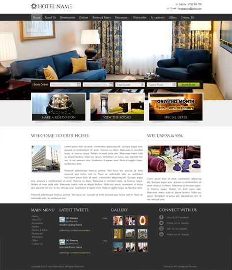 Entry 182667 in Hotel WordPress Theme by SKT Themes