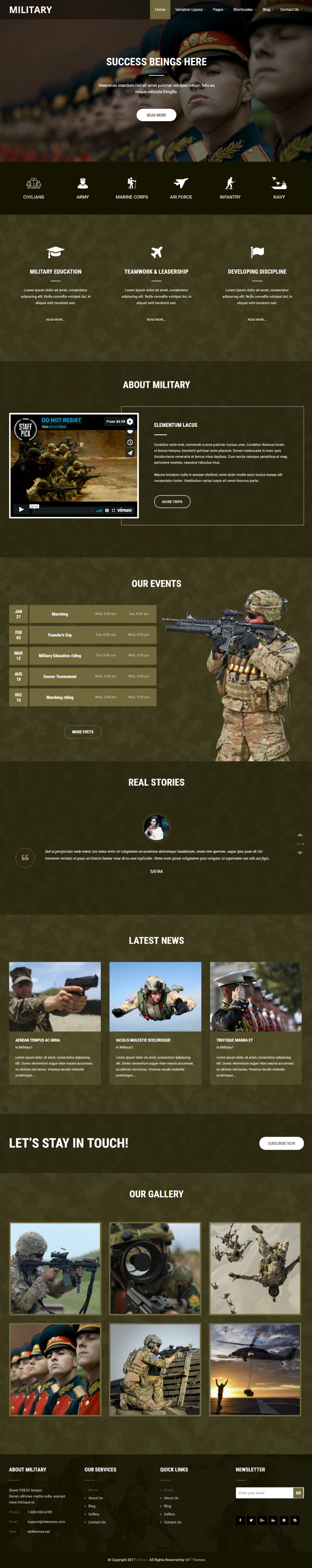 Entry 182312 in Military WordPress theme by SKT Themes