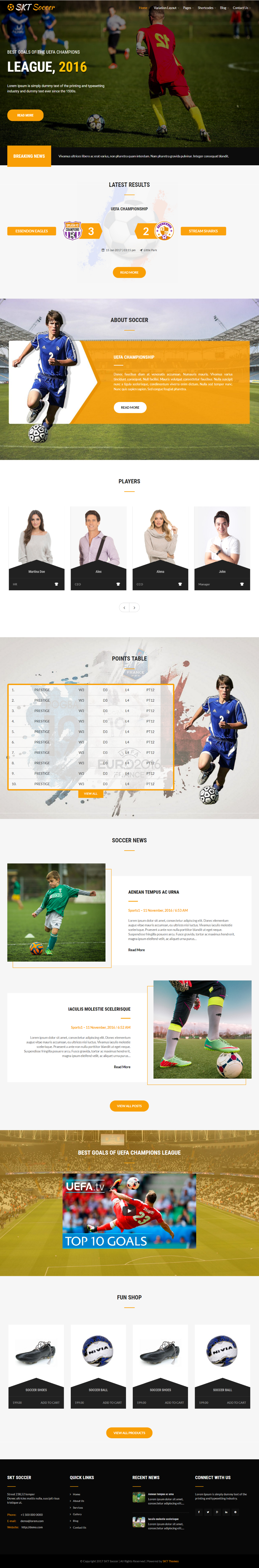 Entry 182325 in Soccer Sports WordPress theme by SKT Themes
