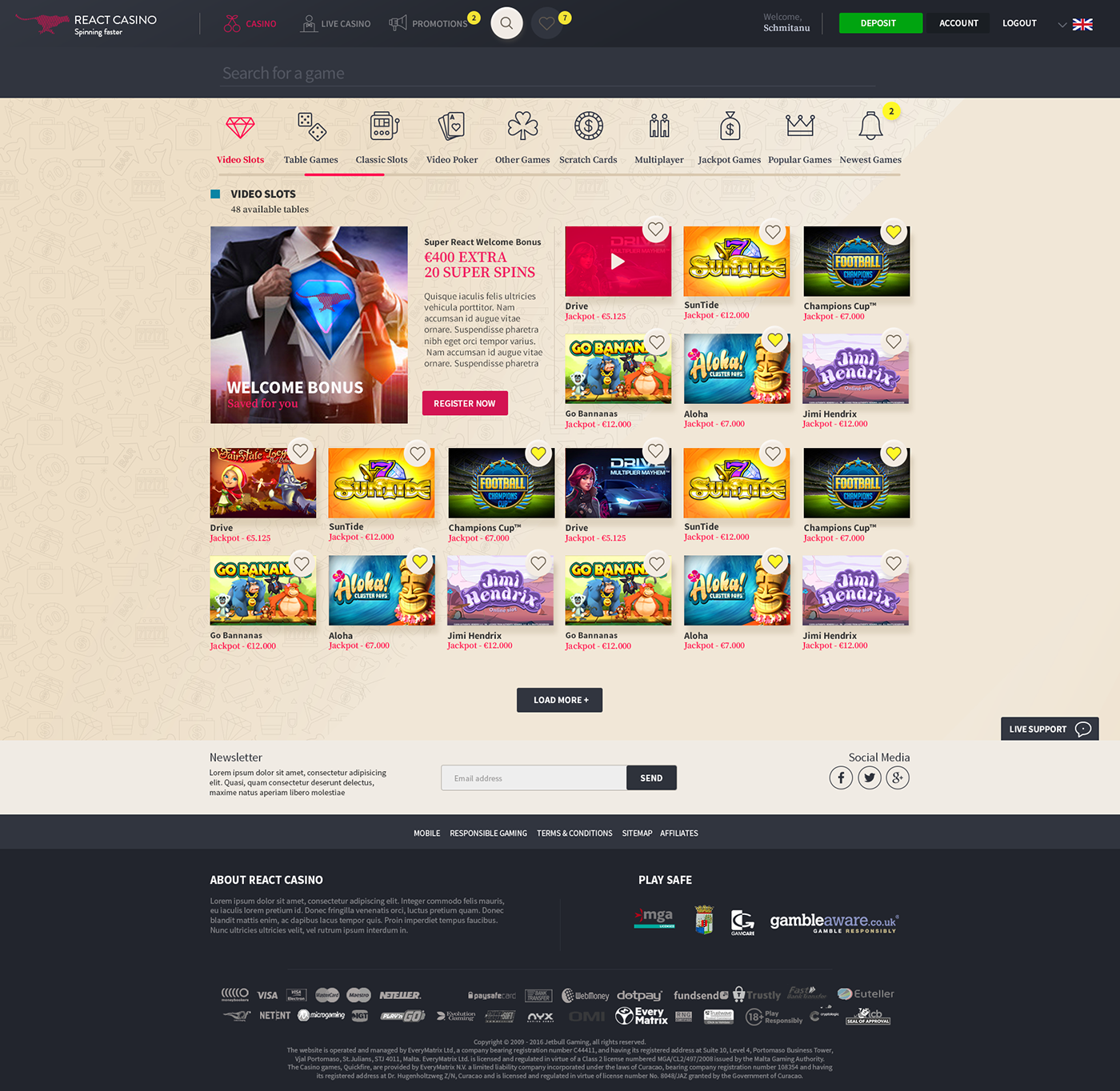 Entry 161554 in ReactCasino Desktop Project for Jetbull by Eduarth, Alexandru Schmidt