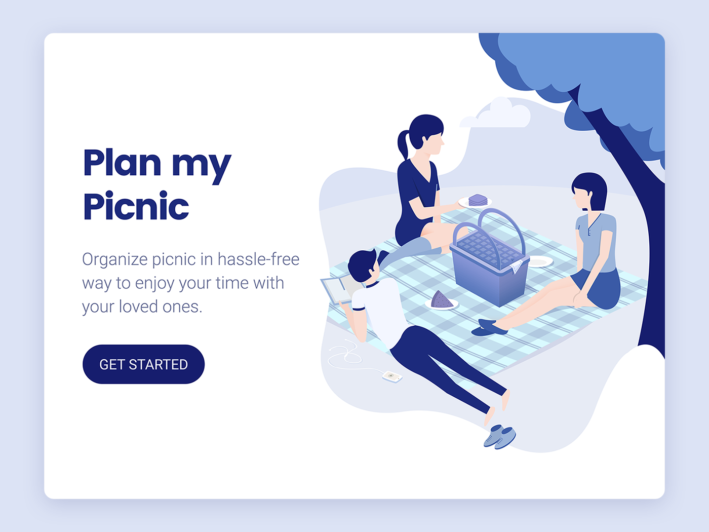 Entry 181849 in Plan my picnic landing page illustration by MindInventory
