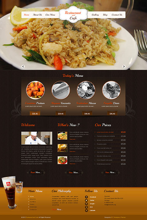 Entry 182657 in Cafe and Restaurant WordPress Theme by SKT Themes