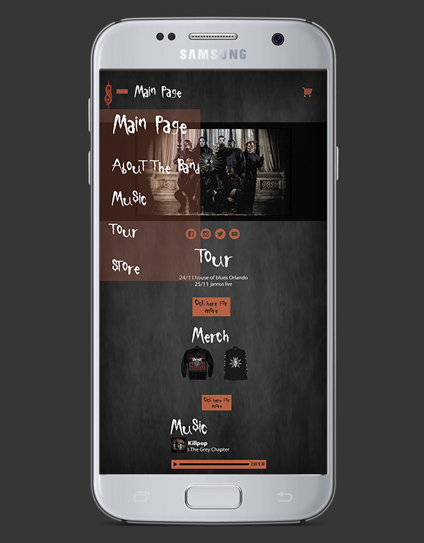 Entry 218556 in Slipknot new website design - Mobile mode by Sarit Graphic Design