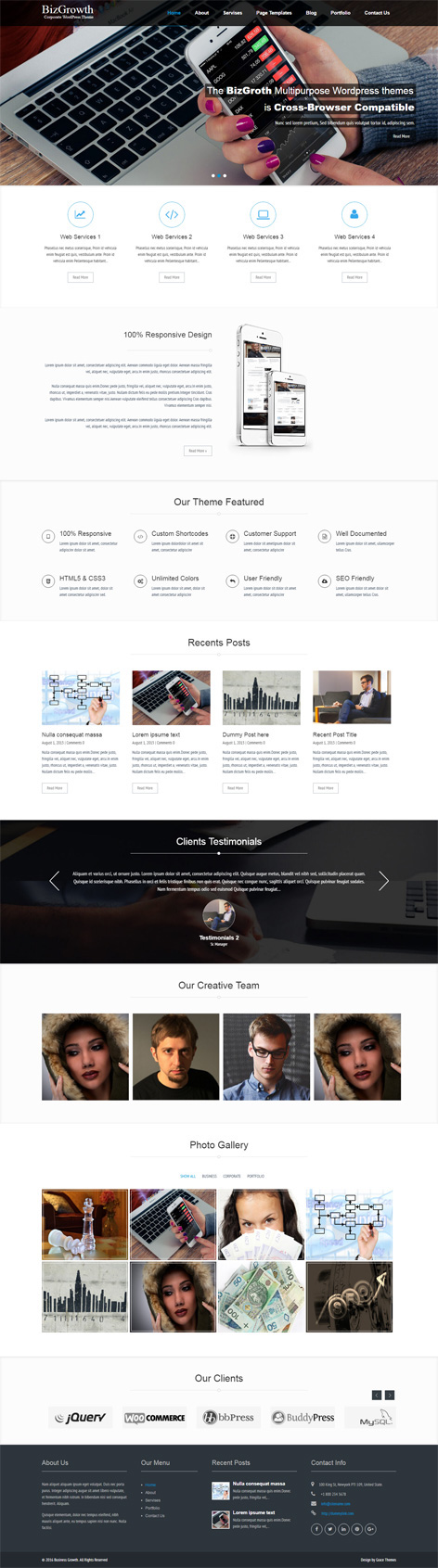 Entry 182737 in Corporate WordPress Themes by Grace Themes