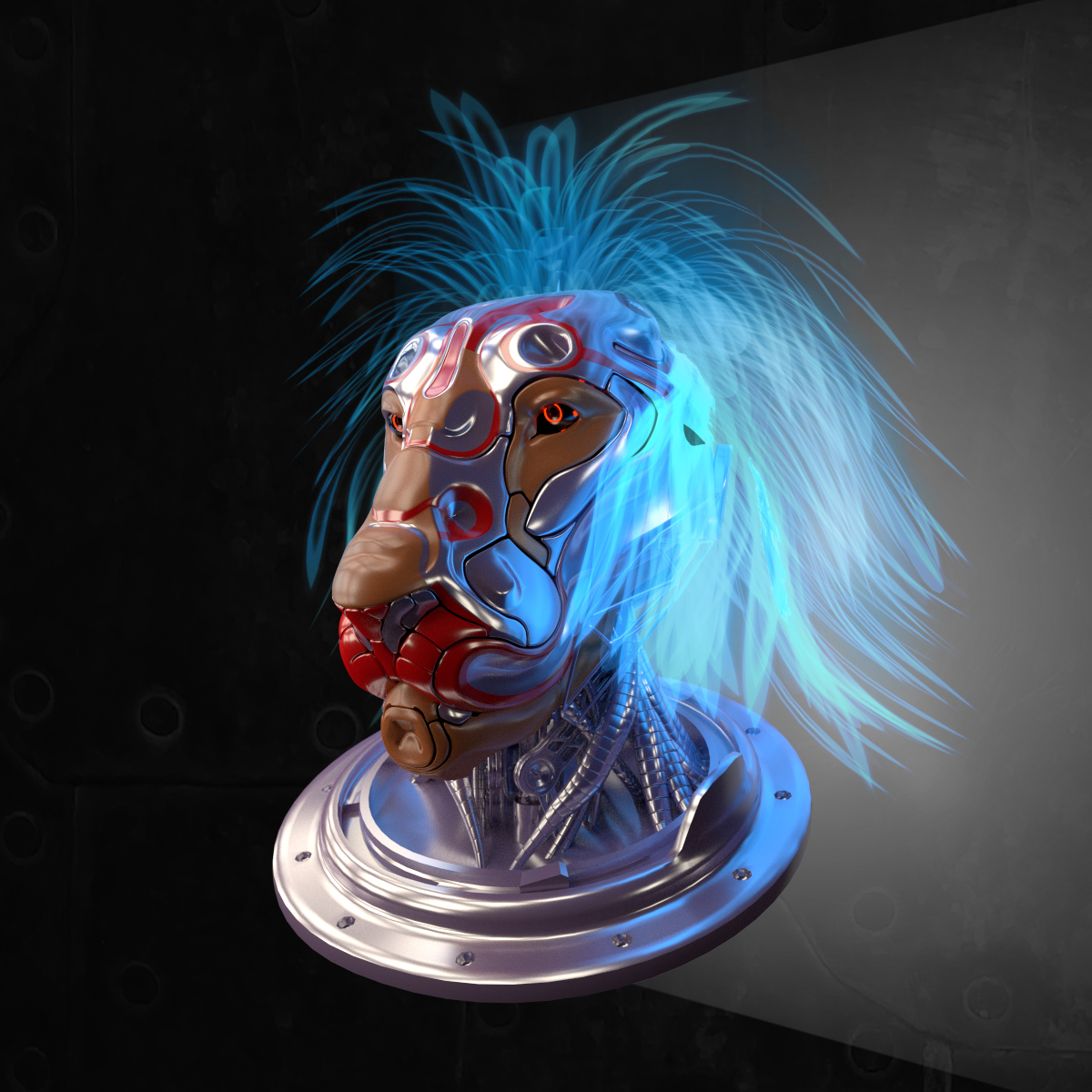 Entry 132176 in Lion Mech Bust - Blender by יובל עשרוני