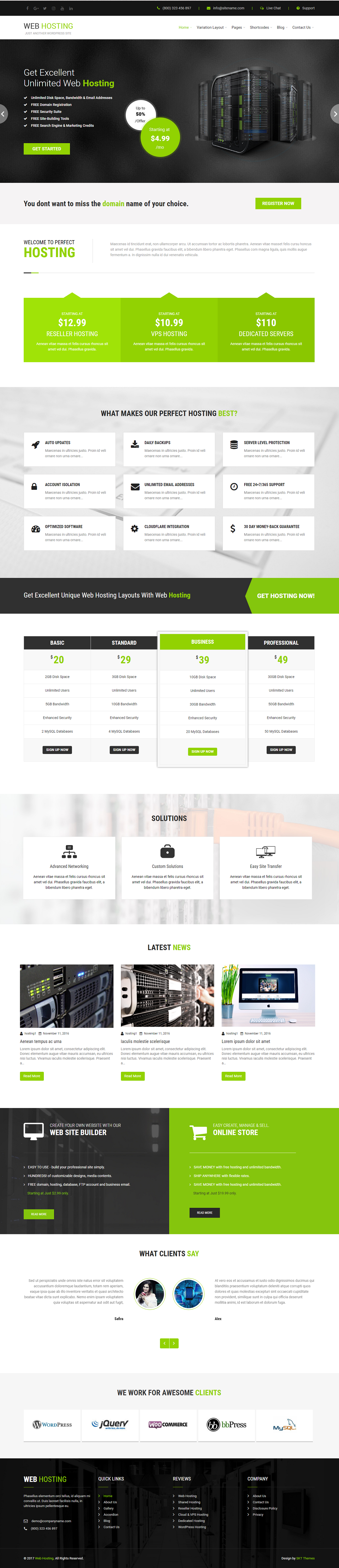Entry 182339 in Hosting WordPress theme by SKT Themes