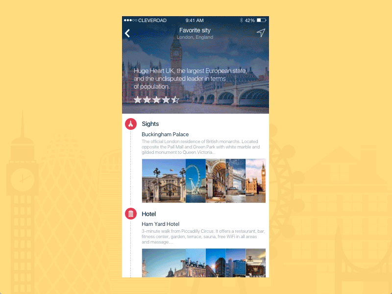 Entry 134116 in City Guide App - Animation by Cleveroad US