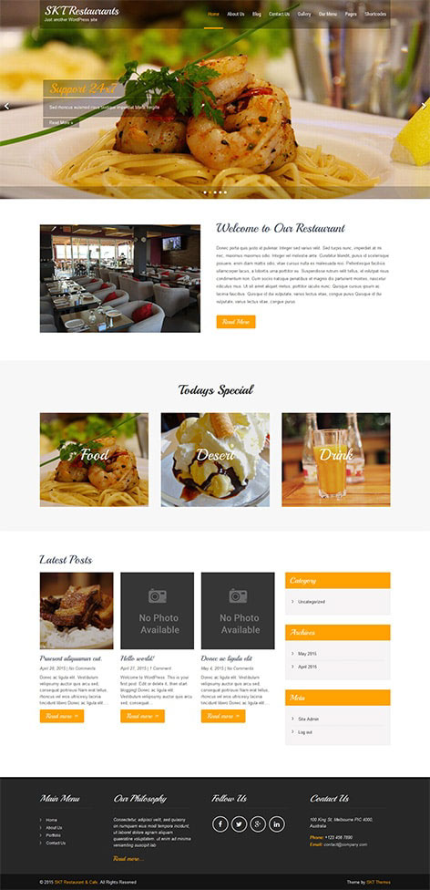Entry 182391 in Restaurant Lite by SKT Themes