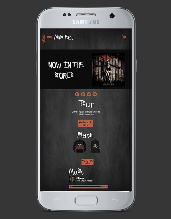 Entry 218559 in Slipknot new website design - Mobile mode by Sarit Graphic Design