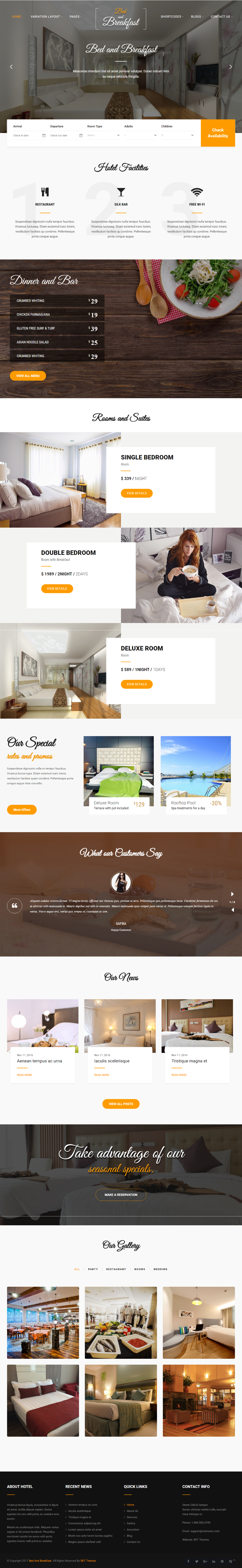 Entry 182319 in Bed and breakfast WordPress theme by SKT Themes