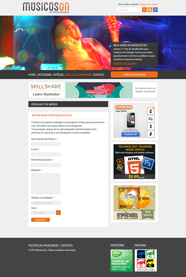 Entry 99448 in Músicos On - Online Music Services by Graphic Boost