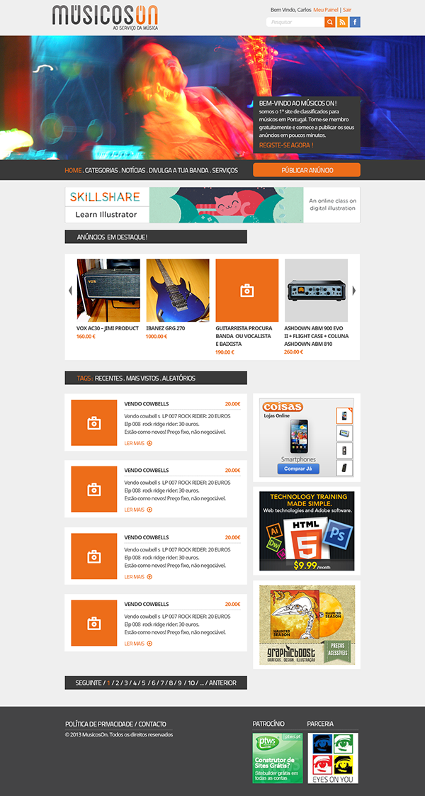 Entry 99446 in Músicos On - Online Music Services by Graphic Boost
