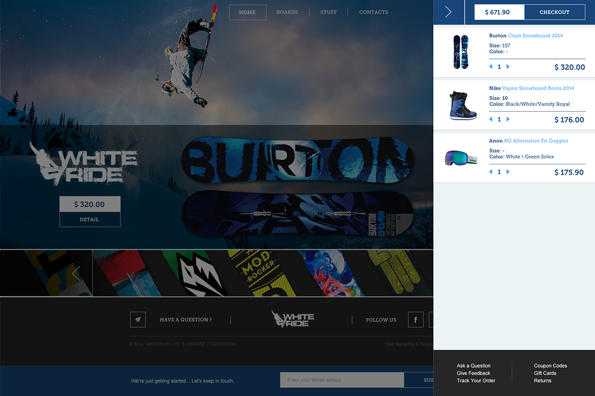 Entry 80816 in WhiteRide - snowboarding store for Canada by SteelKiwi Inc.
