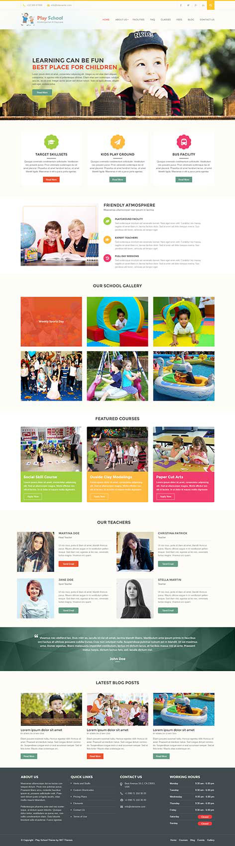 Entry 182541 in Play School - Education WordPress theme by SKT Themes