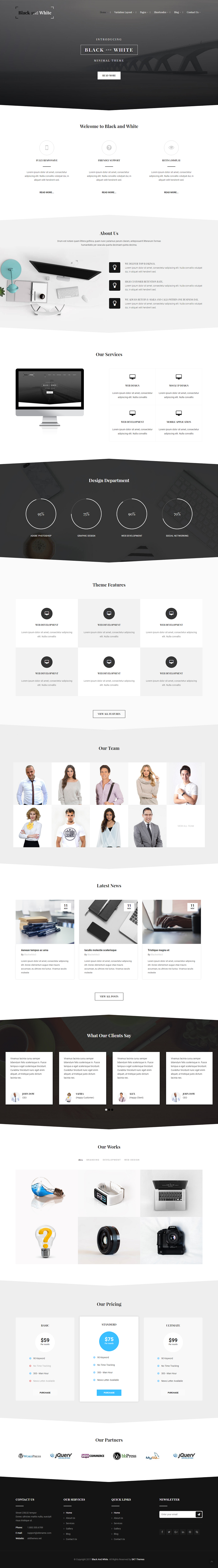 Entry 182333 in Black and White WordPress theme by SKT Themes