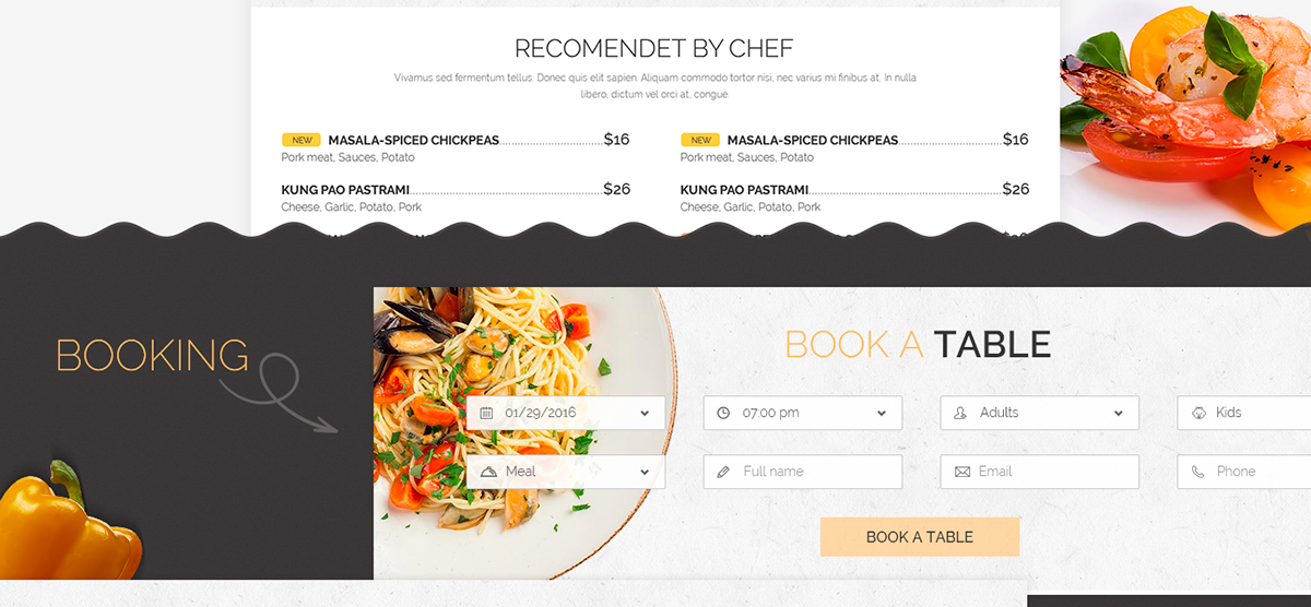 Entry 118744 in Interactive Design of Restaurant Website by Mobilunity