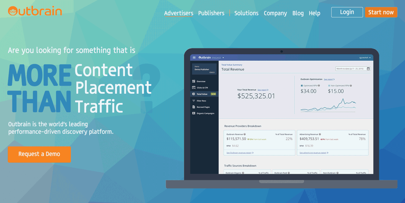 Entry 230256 in Redesign : Outbrain advertisers page. by שירז איתן