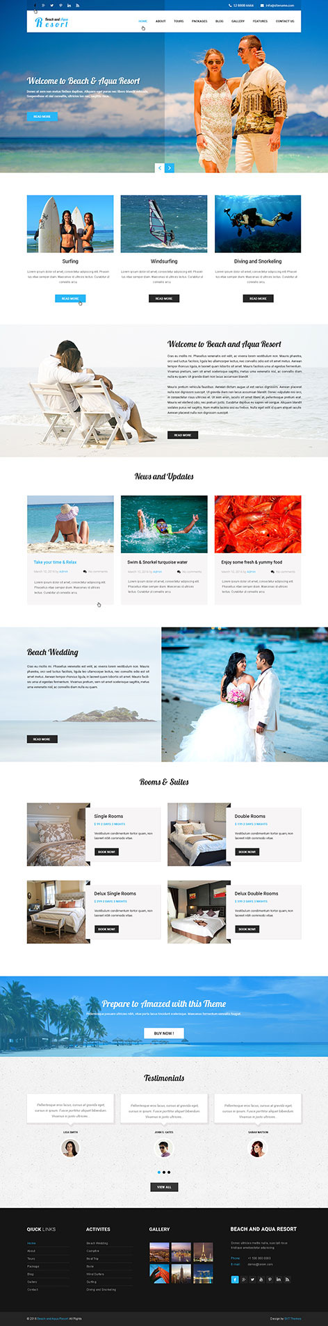 Entry 182525 in Beach and Resort WordPress theme by SKT Themes