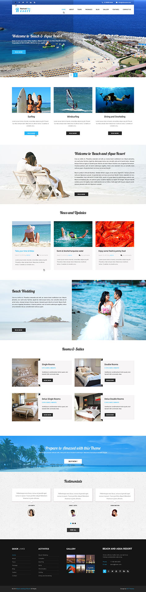 Entry 182524 in Beach and Resort WordPress theme by SKT Themes