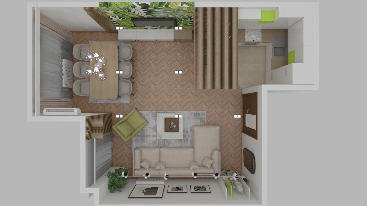Entry 192885 in Living Room and Kitchen Design by MladMa