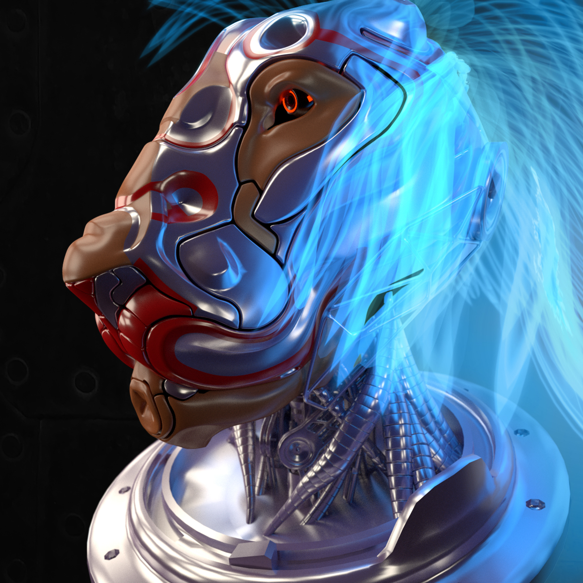 Entry 132175 in Lion Mech Bust - Blender by יובל עשרוני