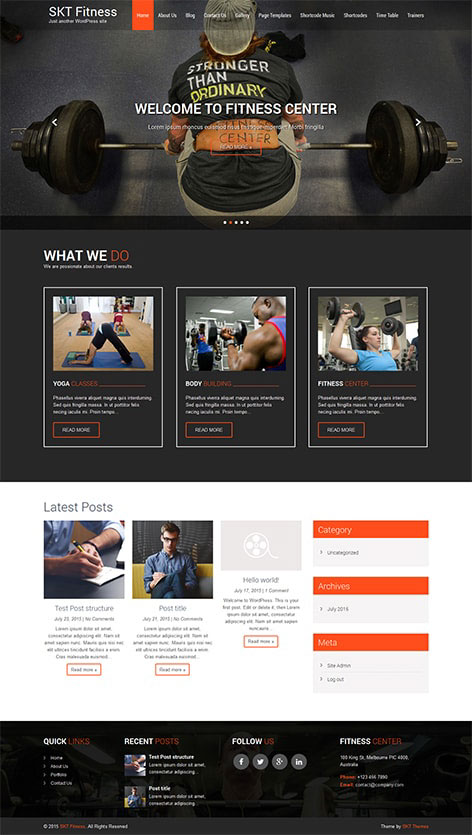 Entry 182417 in Fitness Lite by SKT Themes