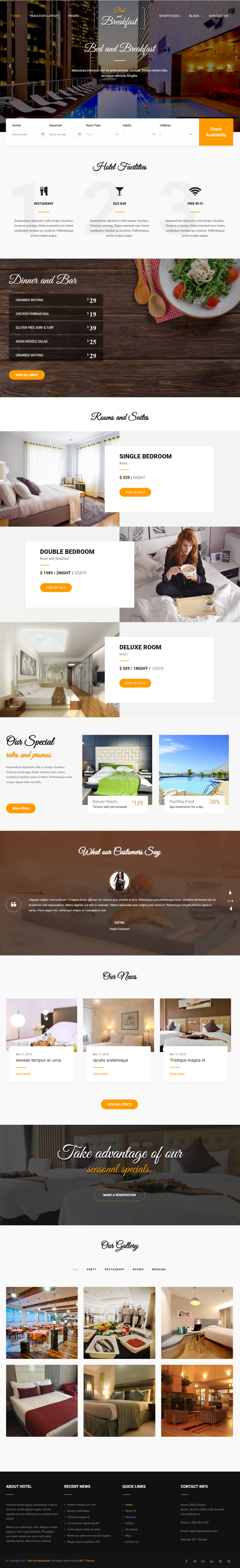Entry 182318 in Bed and breakfast WordPress theme by SKT Themes