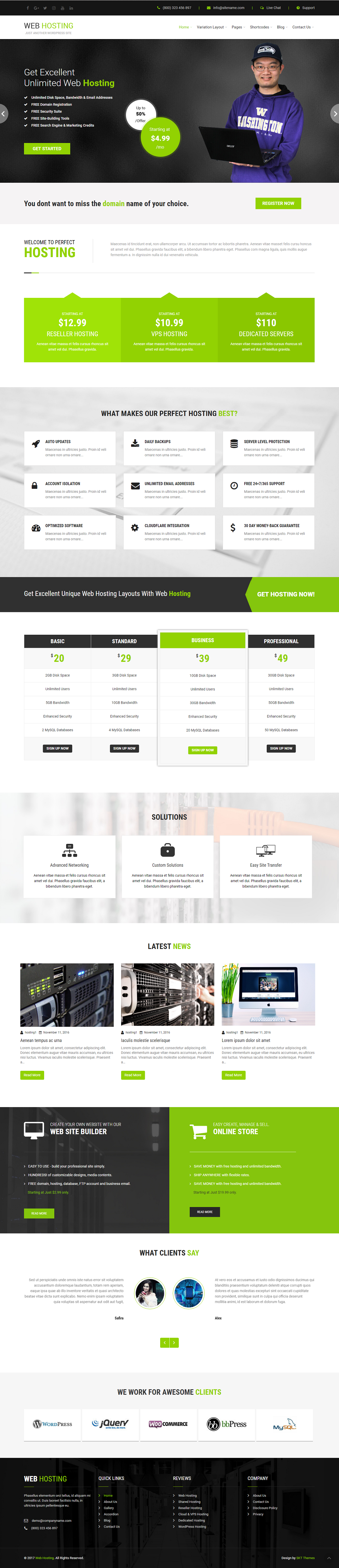 Entry 182338 in Hosting WordPress theme by SKT Themes
