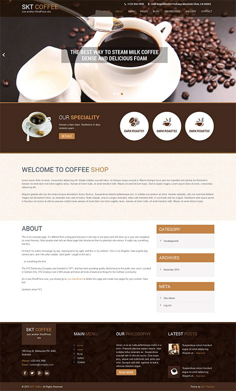 Entry 182383 in SKT Coffee by SKT Themes