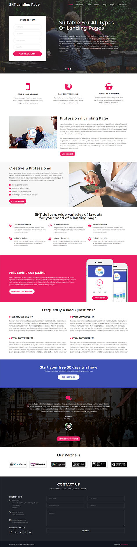 Entry 182515 in Landing page WordPress theme by SKT Themes