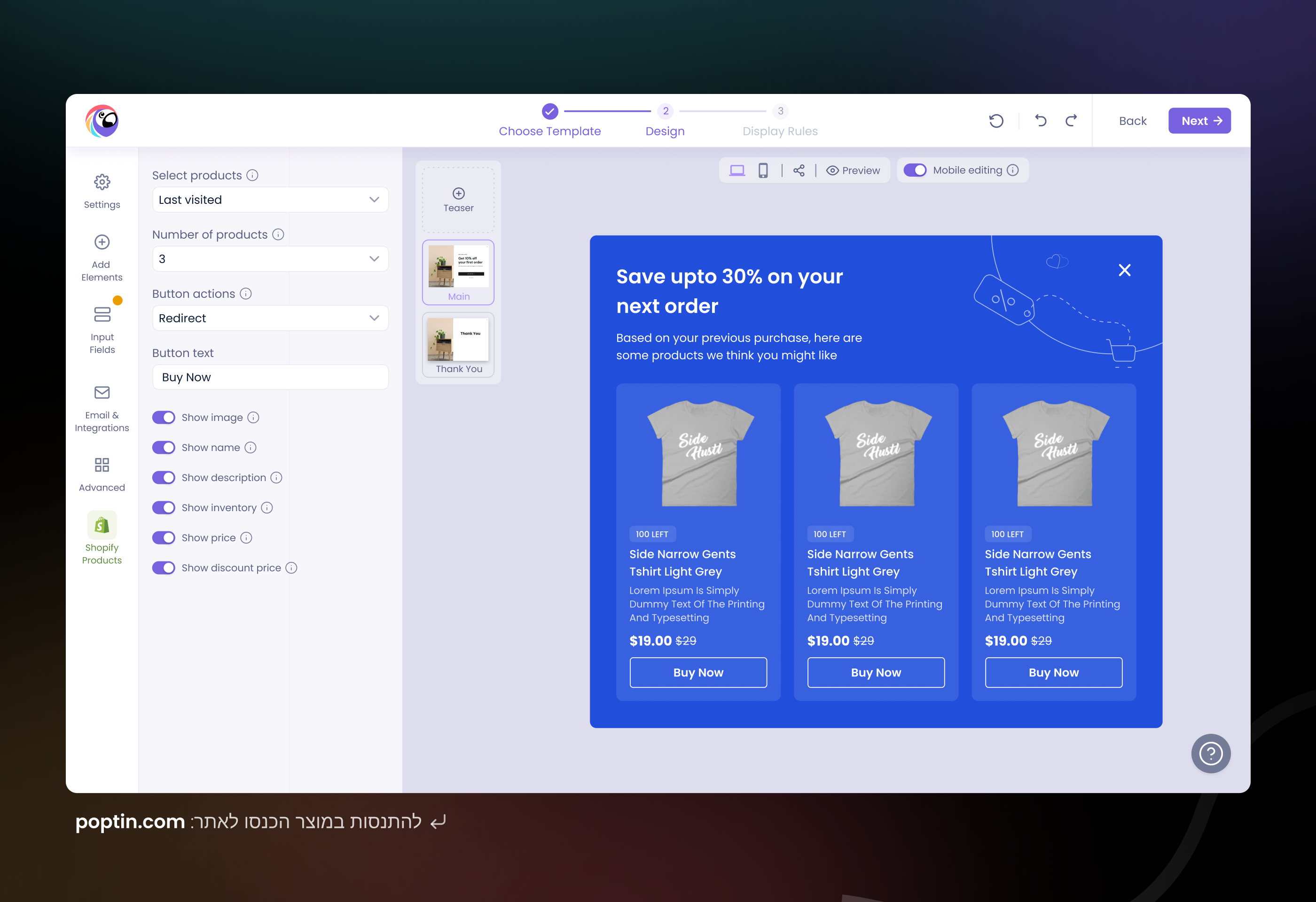 Entry 343284 in Poptin by אבי וואל - עיצוב UX UI