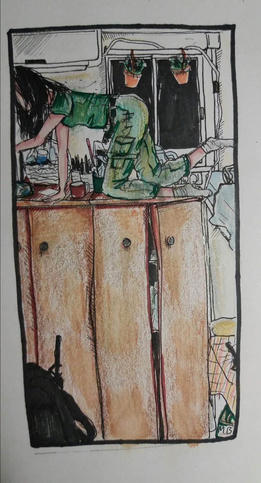 Entry 242542 in איורים מהצבא לספר גרפי "מור"ק" by מעיין ברקוביץ
