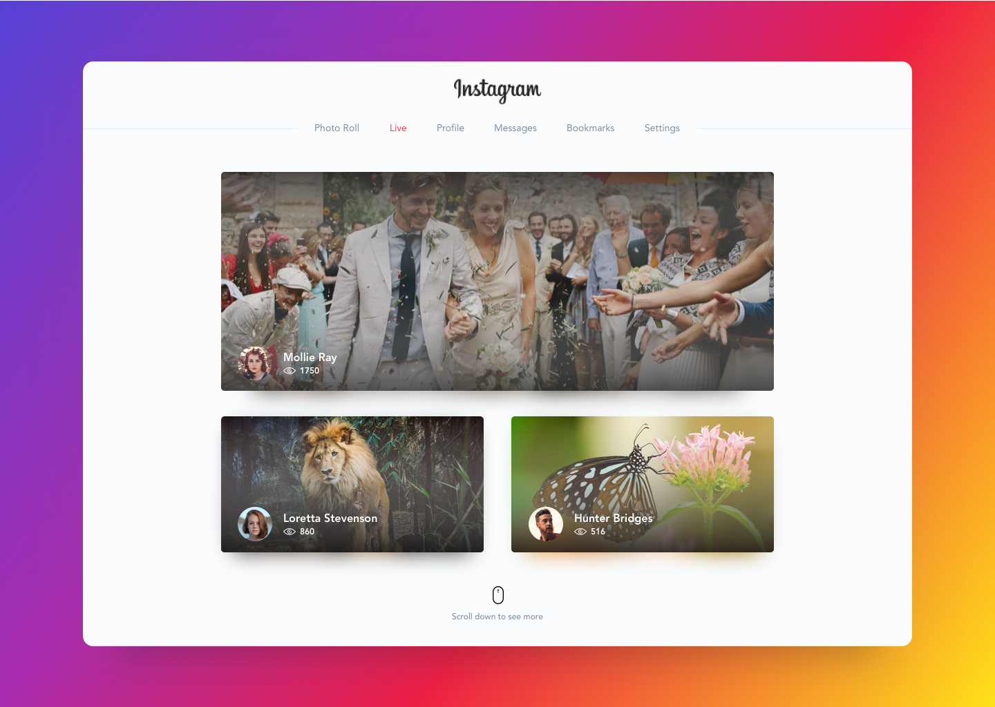 Entry 133922 in Instagram Desktop concept by Cleveroad US