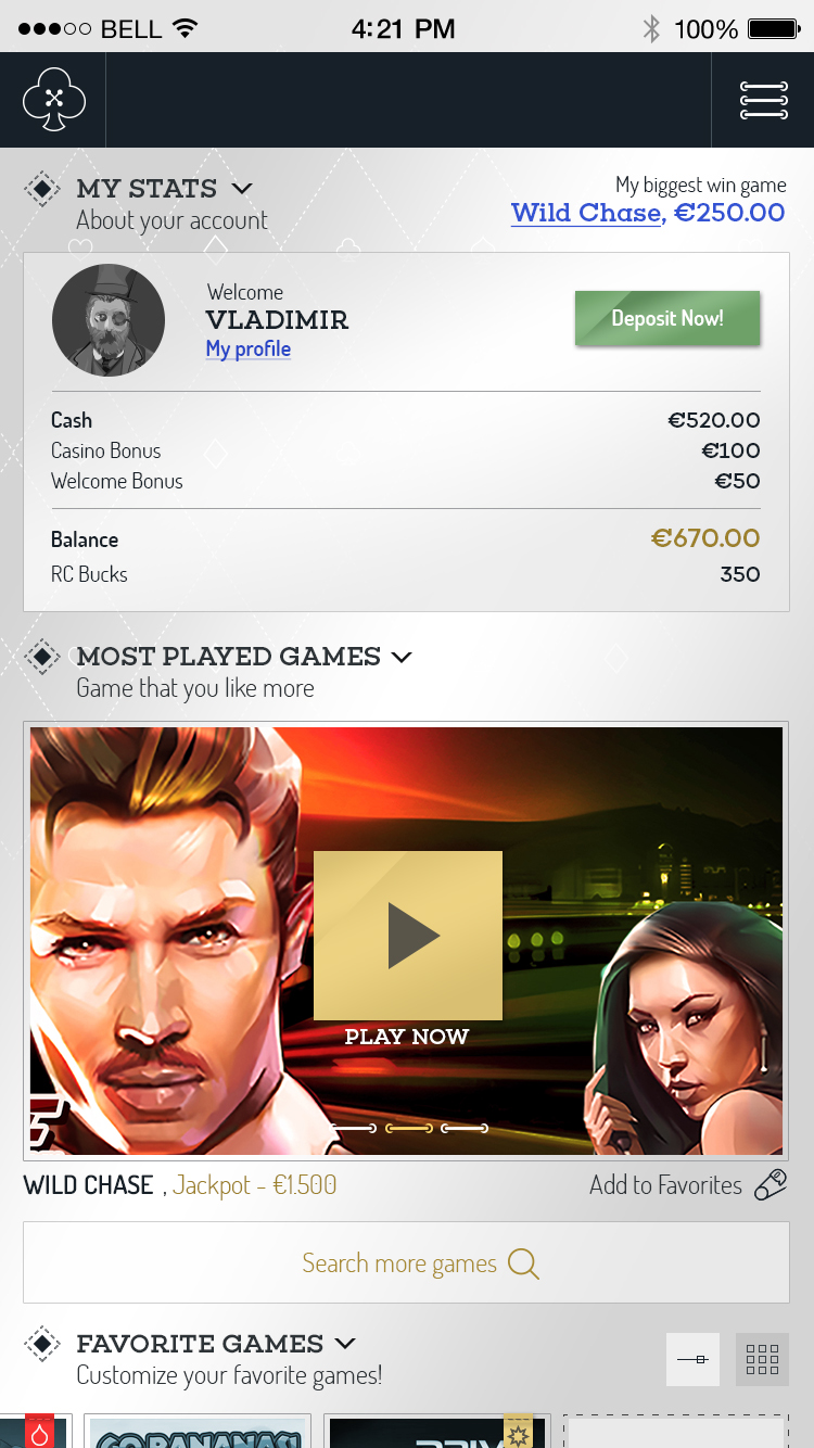 Entry 161599 in Tailor Casino Mobile UI - EveryMatrix LTD Project by Eduarth, Alexandru Schmidt