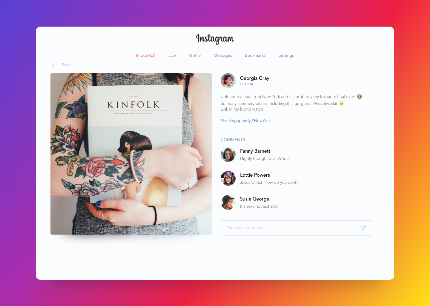Entry 133923 in Instagram Desktop concept by Cleveroad US
