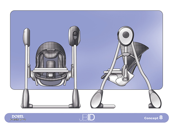 Entry 187083 in Dorel Juvenile Group Baby Swing Renderings by Joel Bell Industrial Design