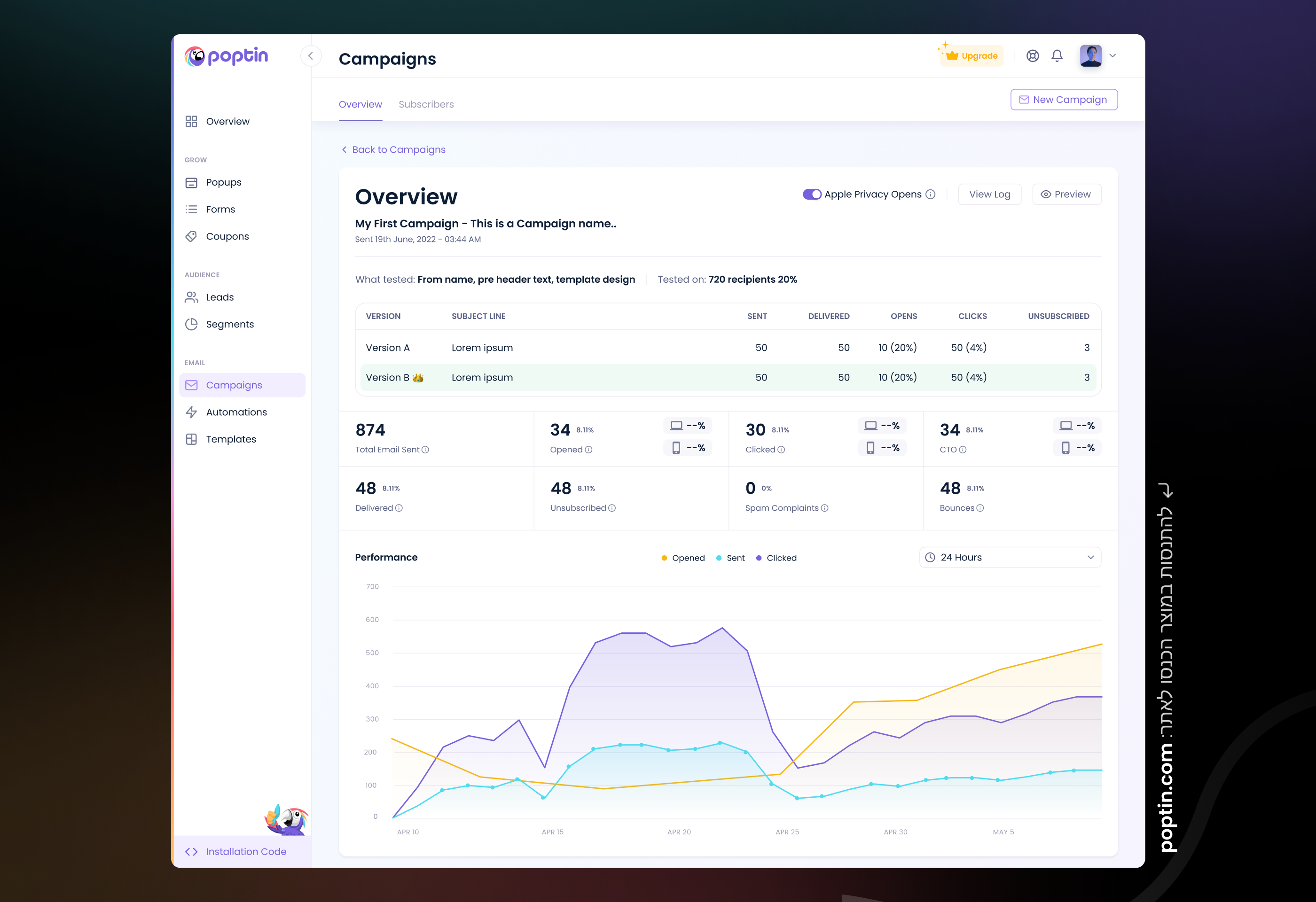 Entry 343287 in Poptin by אבי וואל - עיצוב UX UI